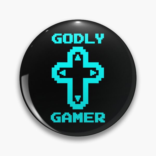 Item preview, Godly Gamer (v3 - cyan) - Christian gaming designed and sold by TimespunThreads.