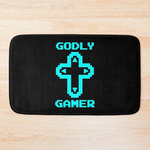 Item preview, Godly Gamer (v3 - cyan) - Christian gaming designed and sold by TimespunThreads.