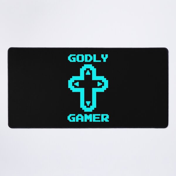 Item preview, Godly Gamer (v3 - cyan) - Christian gaming designed and sold by TimespunThreads.