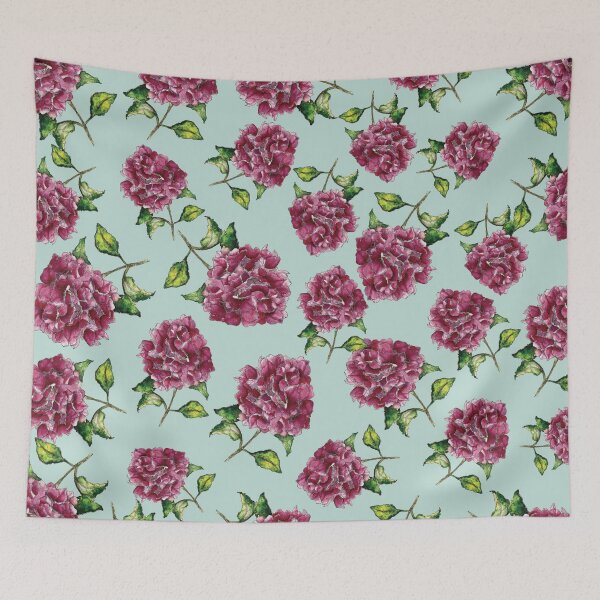 Item preview, Watercolour Hydrangea Surface Pattern Design designed and sold by DeborahMcGrath.