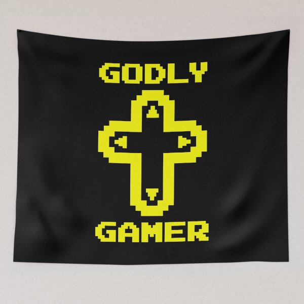 Item preview, Godly Gamer (v4 - yellow) - Christian gaming designed and sold by TimespunThreads.