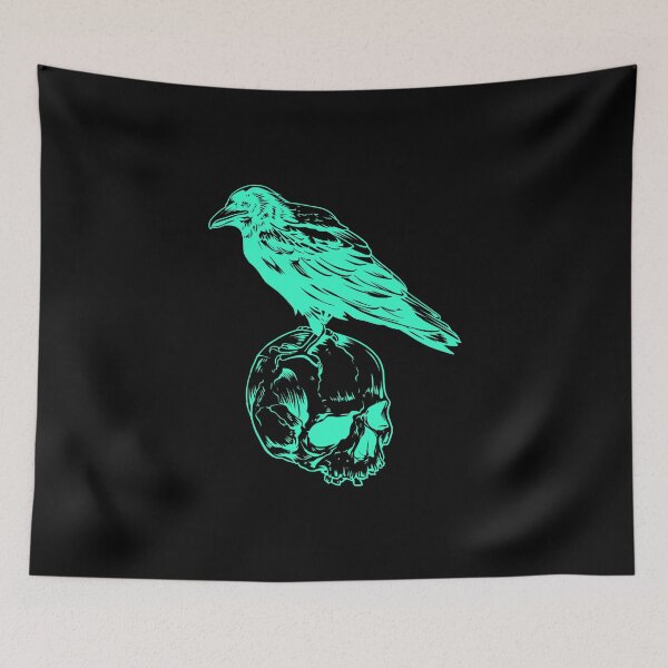 Item preview, neon green raven on top of skull designed and sold by Proud Pro Gifts.