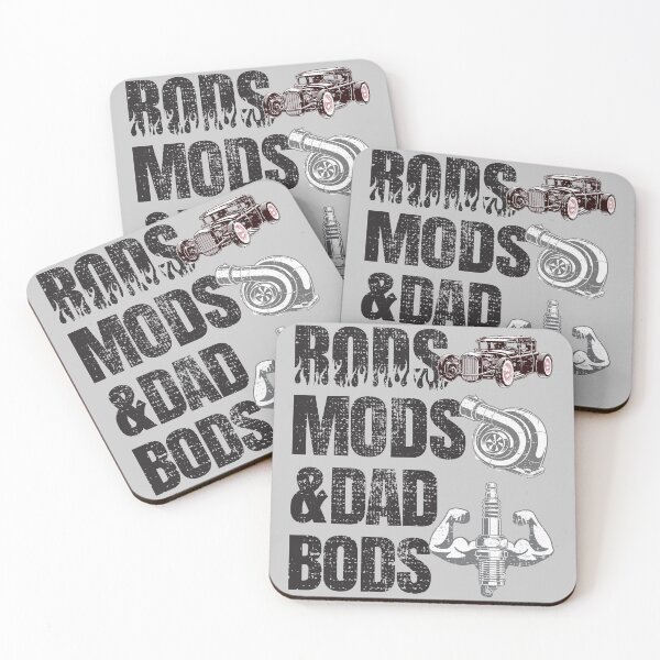 Item preview, Rods Mods & Dad Bods Funny Vintage Hot Rod Mechanic Fabricator designed and sold by CharJens.