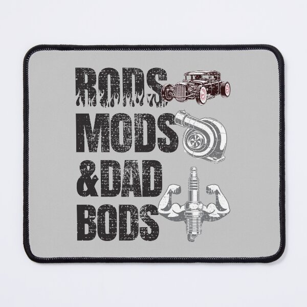 Item preview, Rods Mods & Dad Bods Funny Vintage Hot Rod Mechanic Fabricator designed and sold by CharJens.