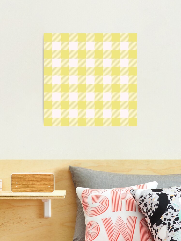 Pastel Yellow / Pastel Yellow Plaid Pattern | Photographic Print