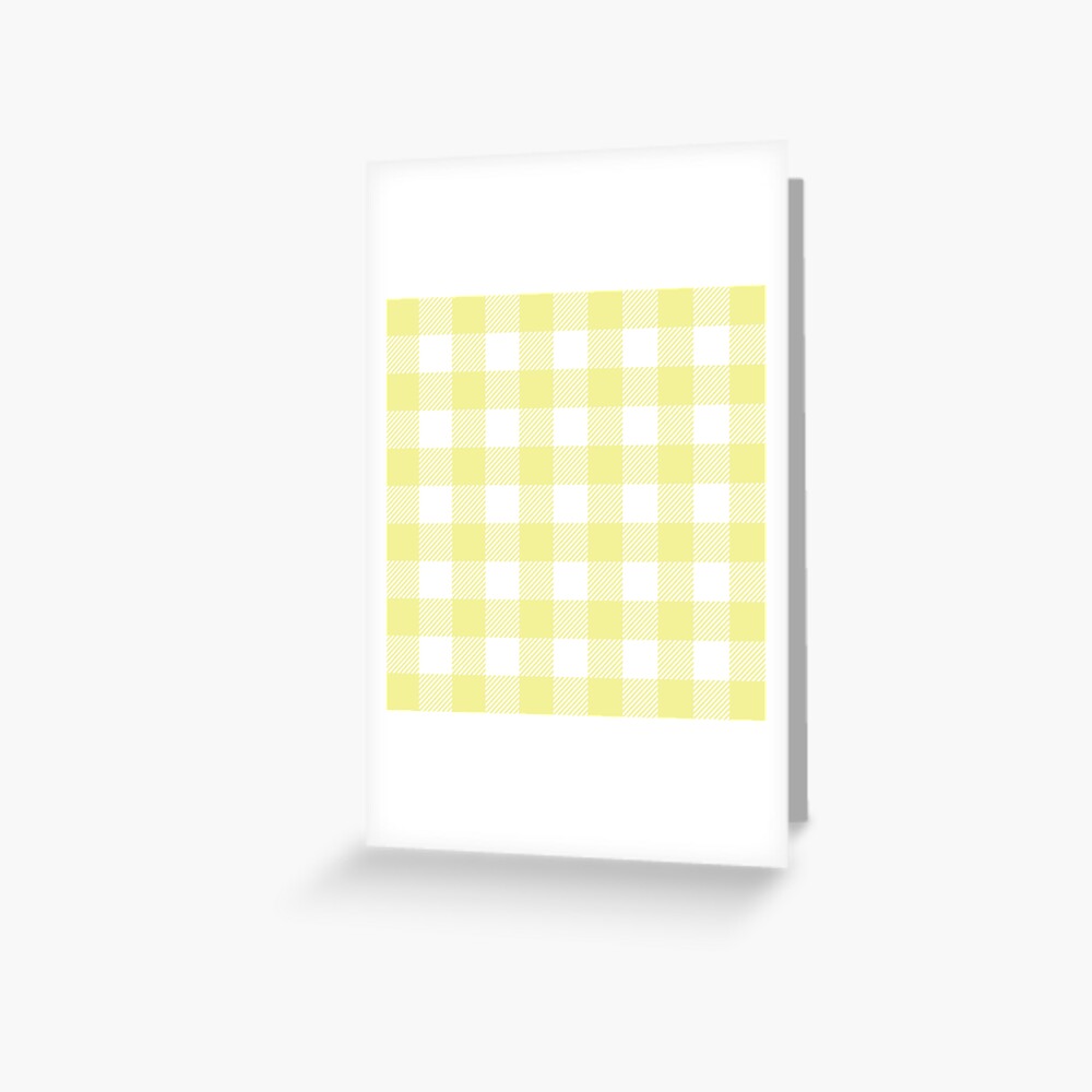 Pastel Yellow / Pastel Yellow Plaid Pattern | Greeting Card
