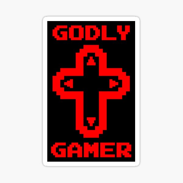 Godly Gamer (v7 - red) - Christian gaming Sticker