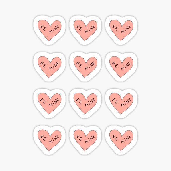 mini love hearts Glossy Sticker