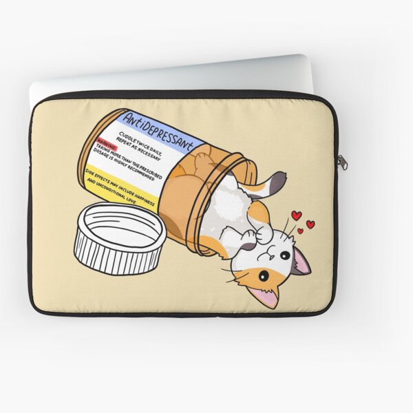 Calico kitty antidepressant love medicine Laptop Sleeve