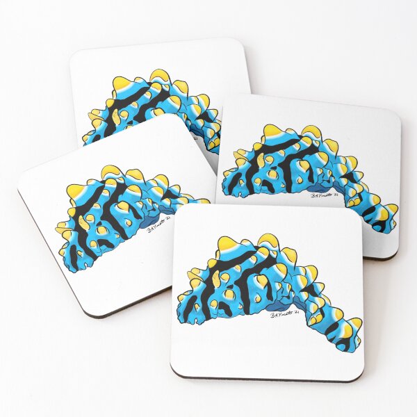 Item preview, Blue and Yellow sea slug/nudibranch designed and sold by Bridget Vincent.