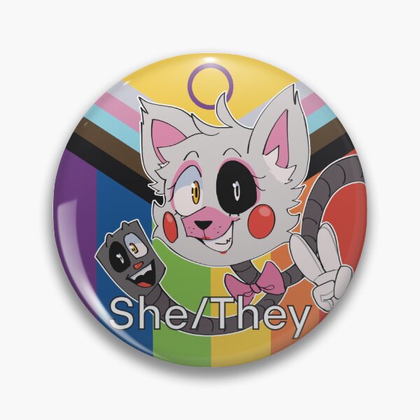 Item preview, (She/They) Pronoun pin! designed and sold by bee27art.