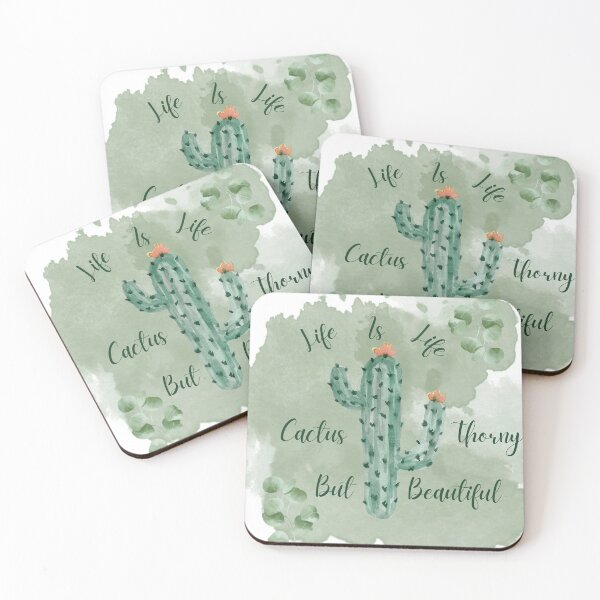 Item preview,  Green Illustrated Cactus Watercolor Print designed and sold by VisionArtist Ca.