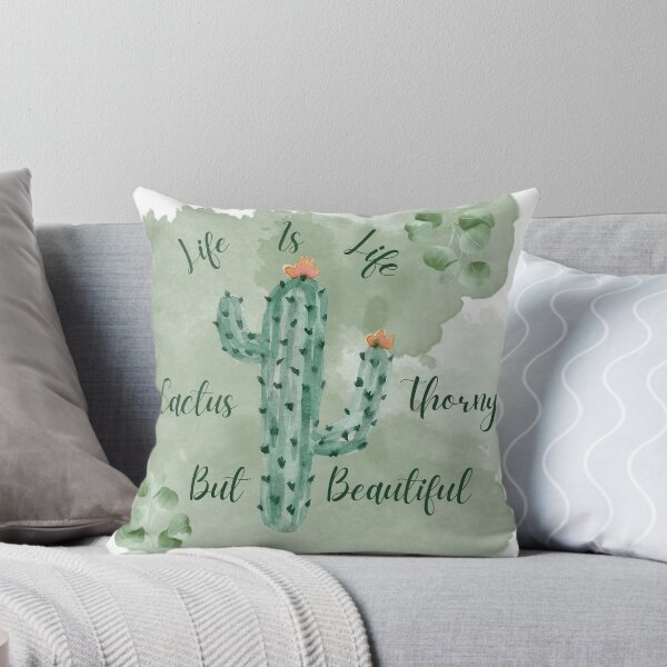 Item preview,  Green Illustrated Cactus Watercolor Print designed and sold by VisionArtist Ca.