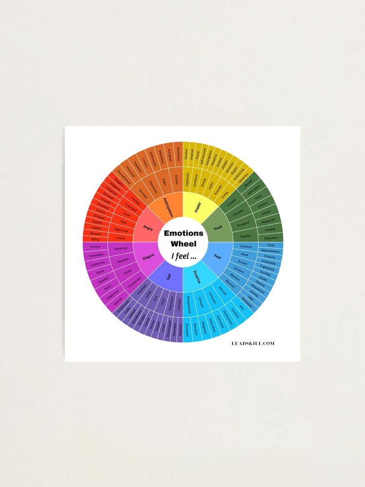 emotions wheel feelings wheel photographic print for sale by leadskill redbubble