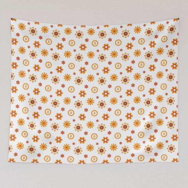 Item preview, Bitcoin Retro Floral Pattern designed and sold by Digi-Drifterz.