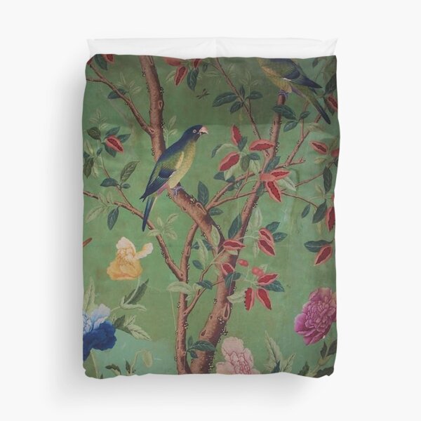Green Dream Chinoiserie Duvet Cover