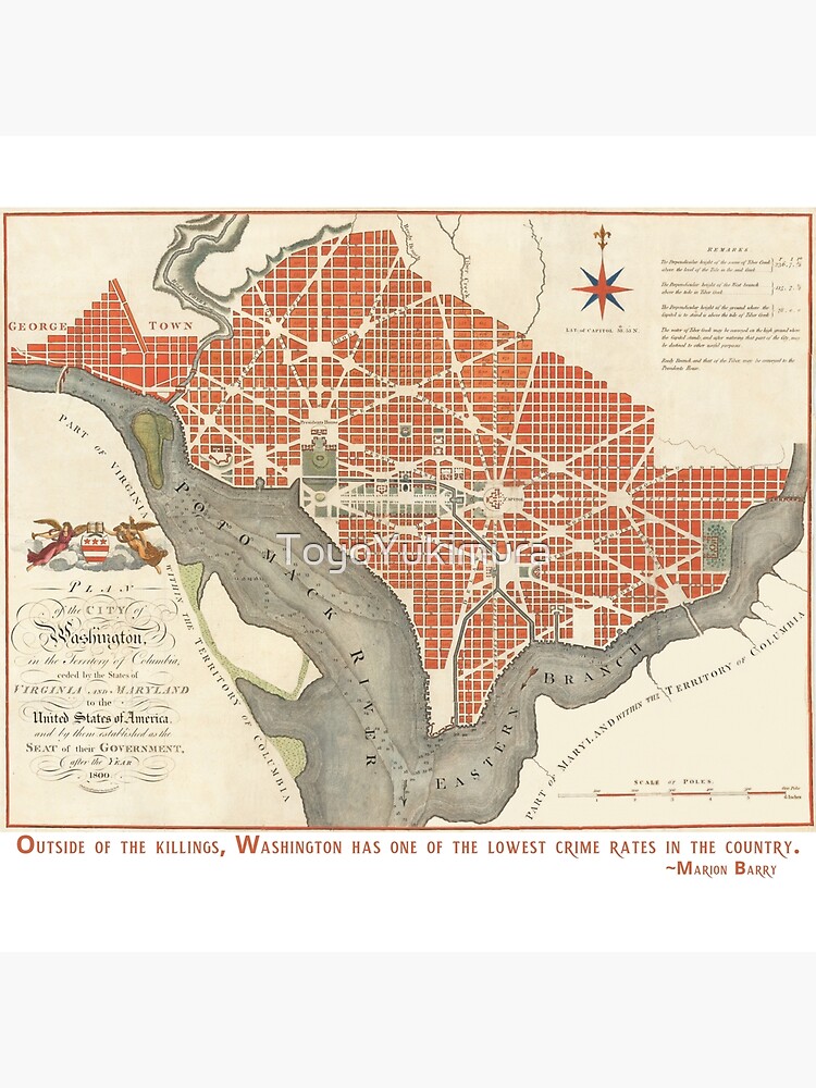 "Map of Washington DC 1800" Poster for Sale by ToyoYukimura  Redbubble