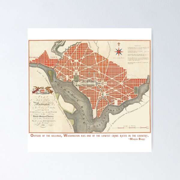 Item preview, Map of Washington DC 1800 designed and sold by amuseXpress.