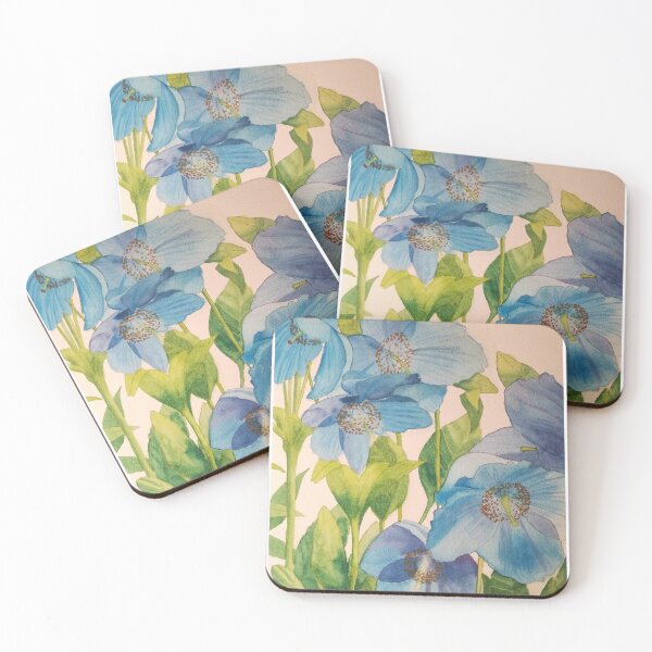 Item preview, Blue poppies watercolour painting  designed and sold by esvb.