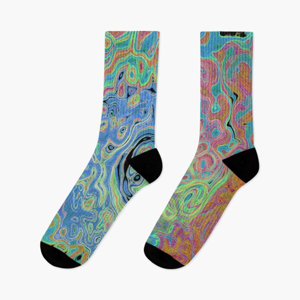 Item preview, Watercolor Blue Groovy Abstract Retro Liquid Swirl designed and sold by myrubiogarden.