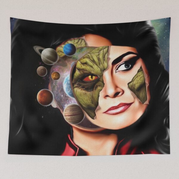 Item preview, Reptile Alien Visitor Diana Surreal V Inspired Painting designed and sold by orionlodubyal.