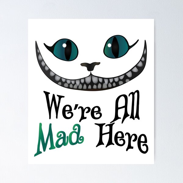 Alice in Wonderland Cheshire cat We're all mad here tea set