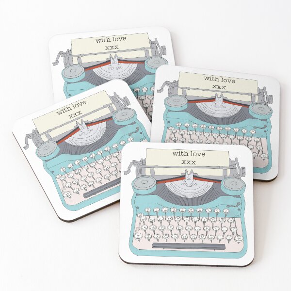 Item preview, Vintage Typewriter With Love in duckegg blue designed and sold by Helen Vallance.