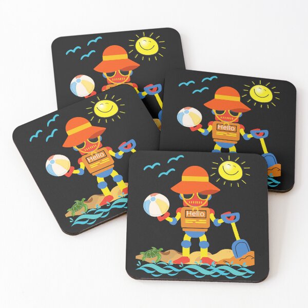 Item preview, Friendly Beach Robot Digging in the Sand designed and sold by GearGirlNJ.