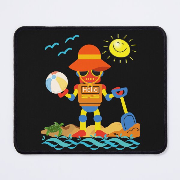 Item preview, Friendly Beach Robot Digging in the Sand designed and sold by GearGirlNJ.