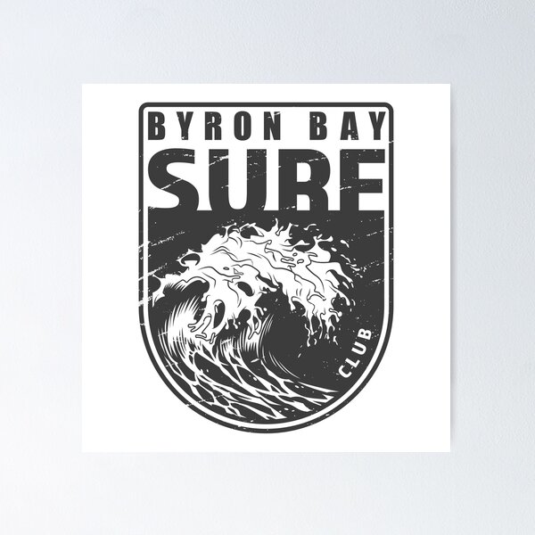 Item preview, Byron Bay Surf Club Australia Emblem designed and sold by KrisSidDesigns.