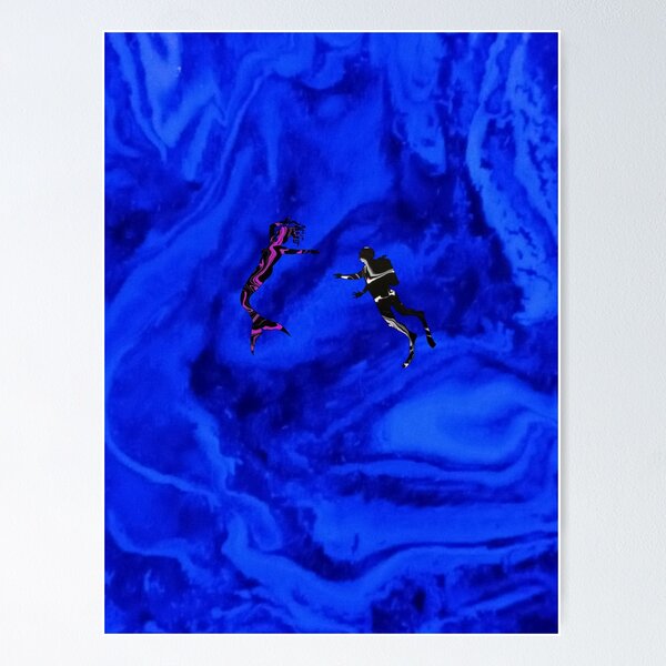 Item preview, Marbled Diver and Mermaid in a Surreal Sea designed and sold by Artistability.
