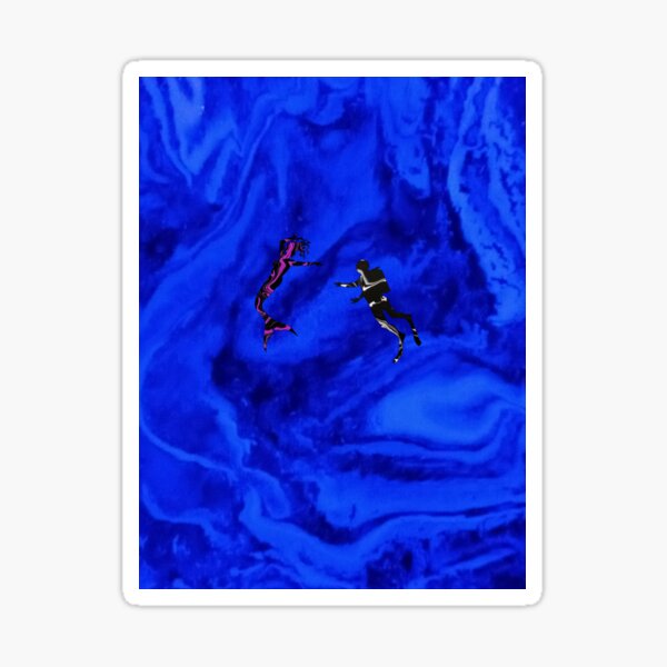 Item preview, Marbled Diver and Mermaid in a Surreal Sea designed and sold by Artistability.