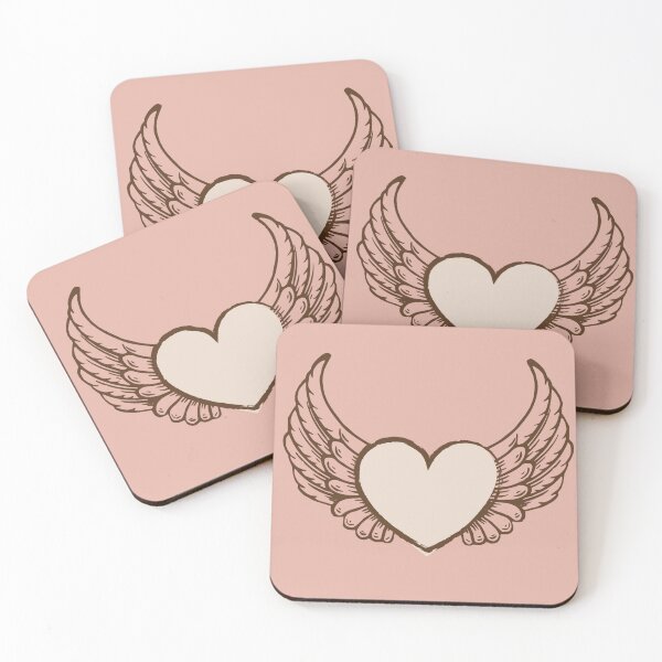 Item preview, Pink Feathered Winged Heart designed and sold by KadreeDesigns.