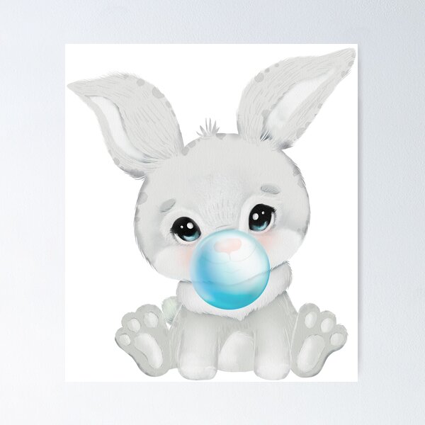 Item preview, Baby Bunny Blue Bubble Gum designed and sold by MonkeyBizness.