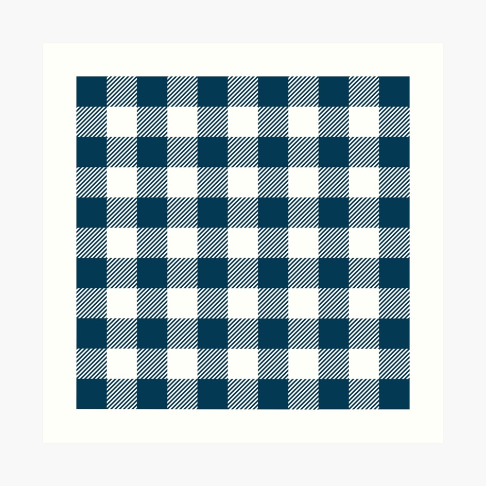 Navy Blue / Prussian Blue Plaid Pattern Poster for Sale by patternplaten