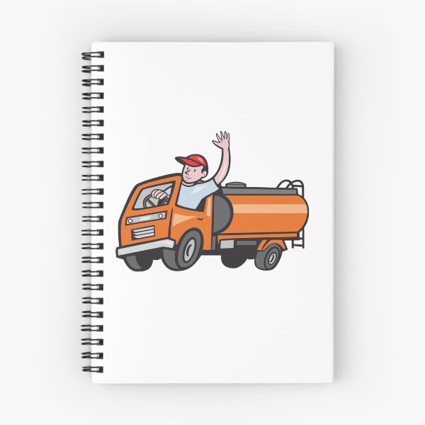 Item preview, 4 Wheeler Tanker Truck Driver Waving Cartoon designed and sold by patrimonio.
