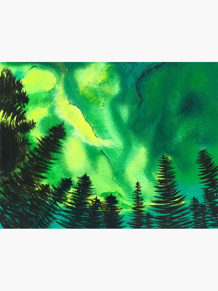Thumbnail 3 of 3, Sticker, Green Aurora Borealis designed and sold by Chrissy34780.