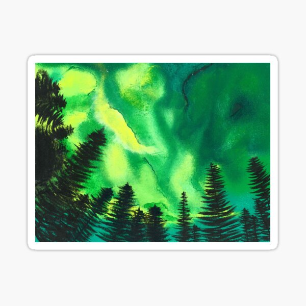 Green Aurora Borealis Sticker