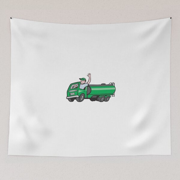 Item preview, 6 Wheeler Tanker Truck Driver Waving Cartoon designed and sold by patrimonio.