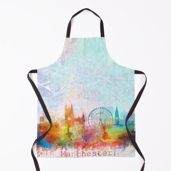 Item preview, Manchester Skyline Map Watercolor Print by Zouzounio Art designed and sold by zouzounioart.