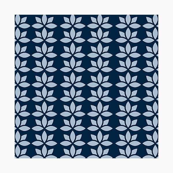 Item preview, Modern blue indian lotus pattern designed and sold by Thegentleshop.
