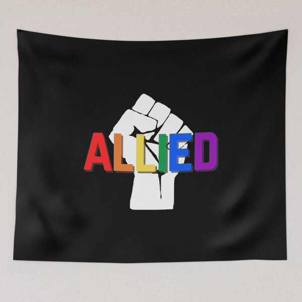 Item preview, Allies Fist in the Air. LGBTQ Ally Pride designed and sold by Subtle Pride Shop.