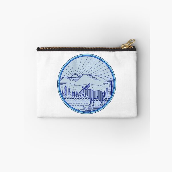 Item preview, Moose River Flat Mountains Sunburst Circle Mono Line designed and sold by patrimonio.