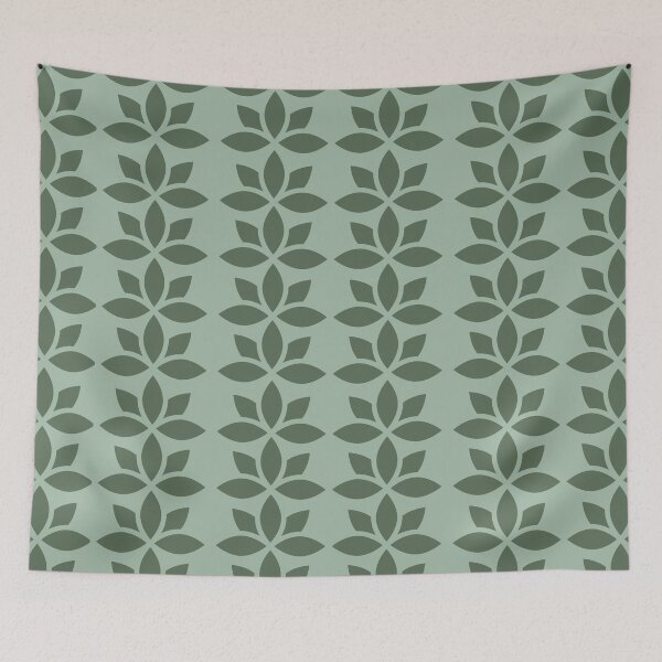 Item preview, Green blue indian lotus pattern designed and sold by Thegentleshop.