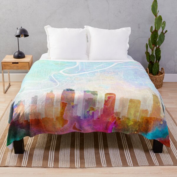 Item preview, Kansas City Skyline Map Watercolor Print by Zouzounio Art designed and sold by zouzounioart.