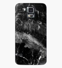 Schwarzer Monolith Marmor Hülle & Klebefolie für Samsung Galaxy