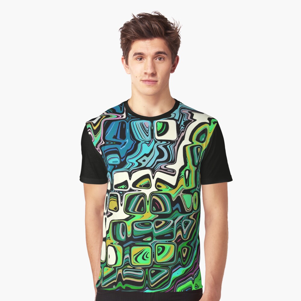 Abstract Blocks of Color Graphic T-Shirt