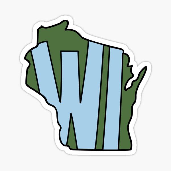 Blue & green Wisconsin state Sticker