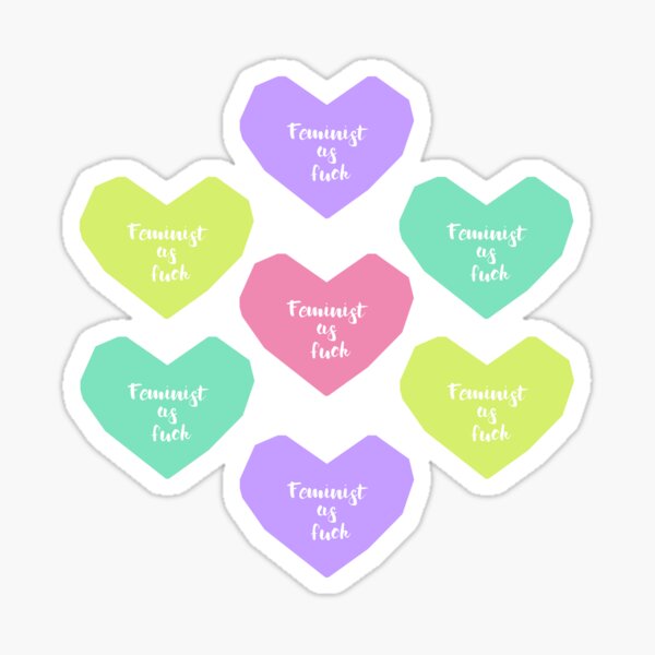 Item preview, Feminist as fuck hearts designed and sold by CakeUnicorn.