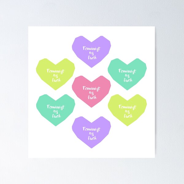 Item preview, Feminist as fuck hearts designed and sold by CakeUnicorn.